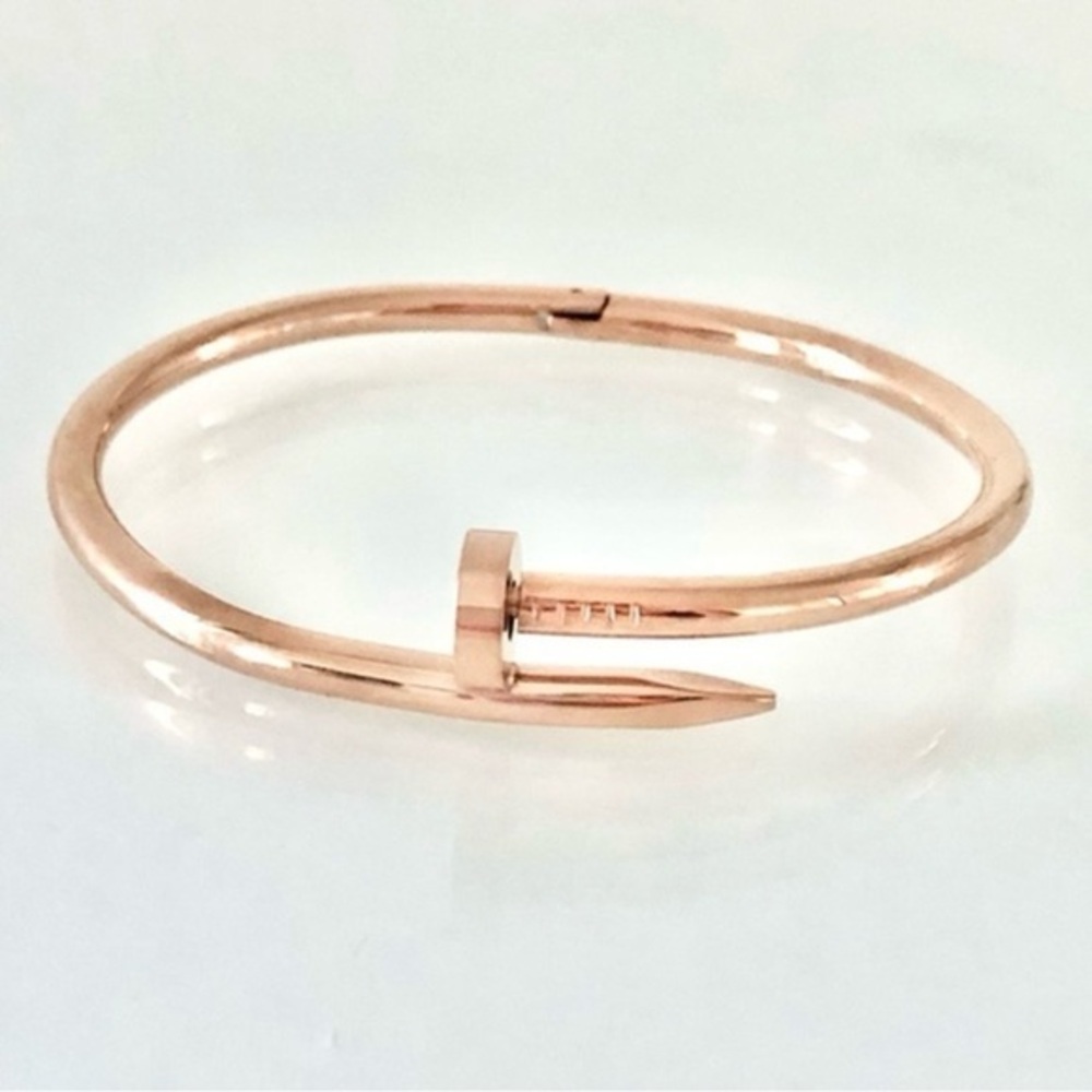 Generic Nail Cuff Bangle Bracelet in Rose Gold